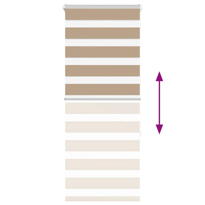 vidaXL Doppelrollo Sandbraun 65x150 cm Stoffbreite 60,9 cm Polyester