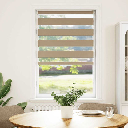 vidaXL Doppelrollo Sandbraun 70x150 cm Stoffbreite 65,9 cm Polyester