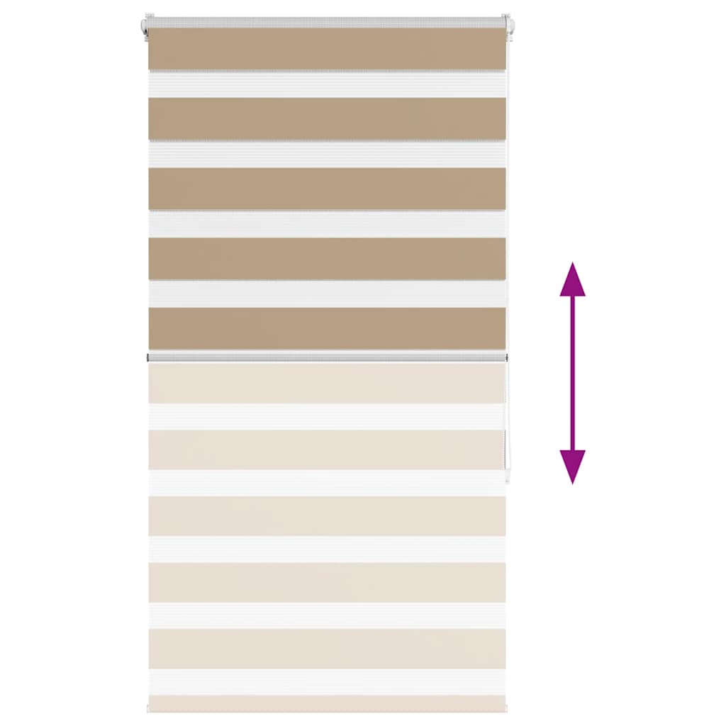 vidaXL Doppelrollo Sandbraun 70x150 cm Stoffbreite 65,9 cm Polyester