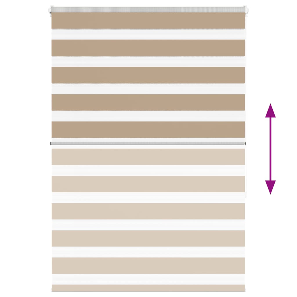 vidaXL Double store enrouleur marron sable 95x150 cm Largeur tissu 90,9 cm Polyester