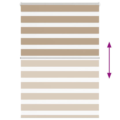 vidaXL Double store enrouleur marron sable 95x150 cm Largeur tissu 90,9 cm Polyester