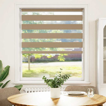 vidaXL Doppelrollo Sandbraun 100x150 cm Stoffbreite 95,9 cm Polyester