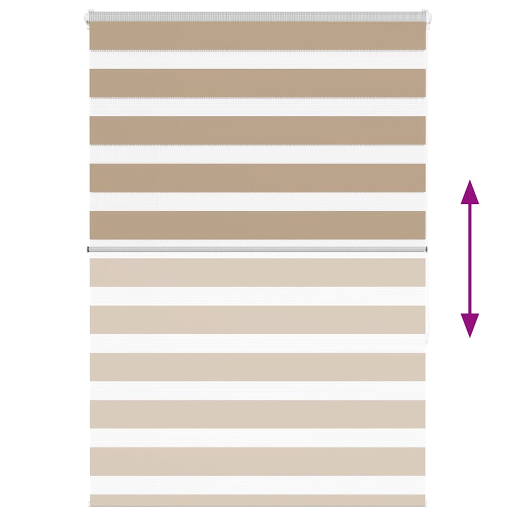 vidaXL Doppelrollo Sandbraun 110x150 cm Stoffbreite 105,9 cm Polyester