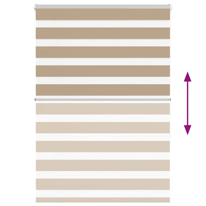 vidaXL Doppelrollo Sandbraun 110x150 cm Stoffbreite 105,9 cm Polyester