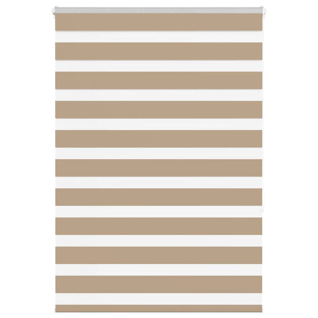 vidaXL Doppelrollo Sandbraun 115x150 cm Stoffbreite 110,9 cm Polyester