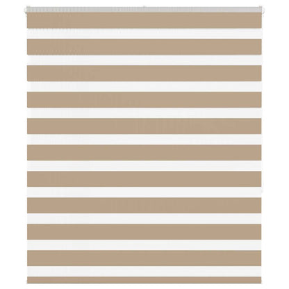 vidaXL Doppelrollo Sandbraun 120x150 cm Stoffbreite 115,9 cm Polyester