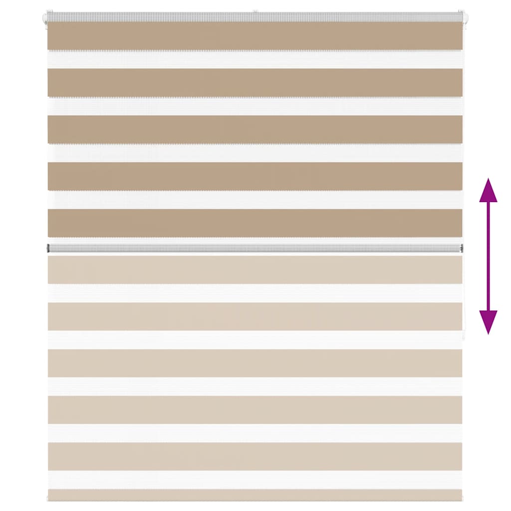 vidaXL Doppelrollo Sandbraun 120x150 cm Stoffbreite 115,9 cm Polyester