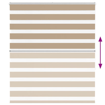 vidaXL Doppelrollo Sandbraun 120x150 cm Stoffbreite 115,9 cm Polyester