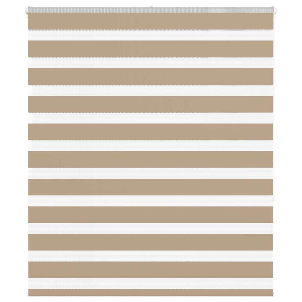 vidaXL Doppelrollo Sandbraun 130x150 cm Stoffbreite 125,9 cm Polyester