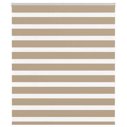 vidaXL Doppelrollo Sandbraun 130x150 cm Stoffbreite 125,9 cm Polyester