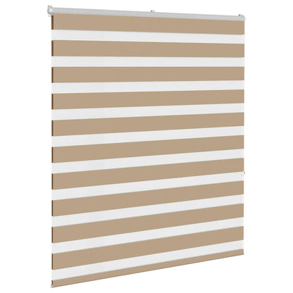vidaXL Doppelrollo Sandbraun 130x150 cm Stoffbreite 125,9 cm Polyester