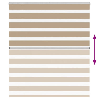 vidaXL Doppelrollo Sandbraun 130x150 cm Stoffbreite 125,9 cm Polyester