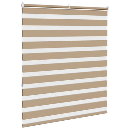 vidaXL Double store enrouleur marron sable 135x150 cm Largeur du tissu 130,9 cm Polyester