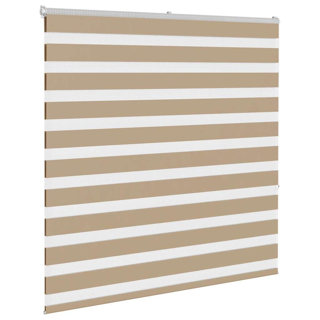 vidaXL Doppelrollo Sandbraun 140x150 cm Stoffbreite 135,9 cm Polyester