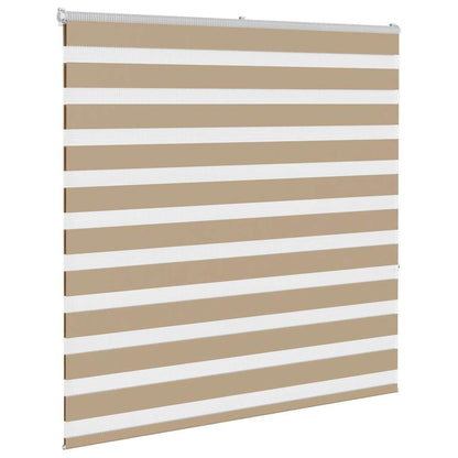 vidaXL Doppelrollo Sandbraun 140x150 cm Stoffbreite 135,9 cm Polyester
