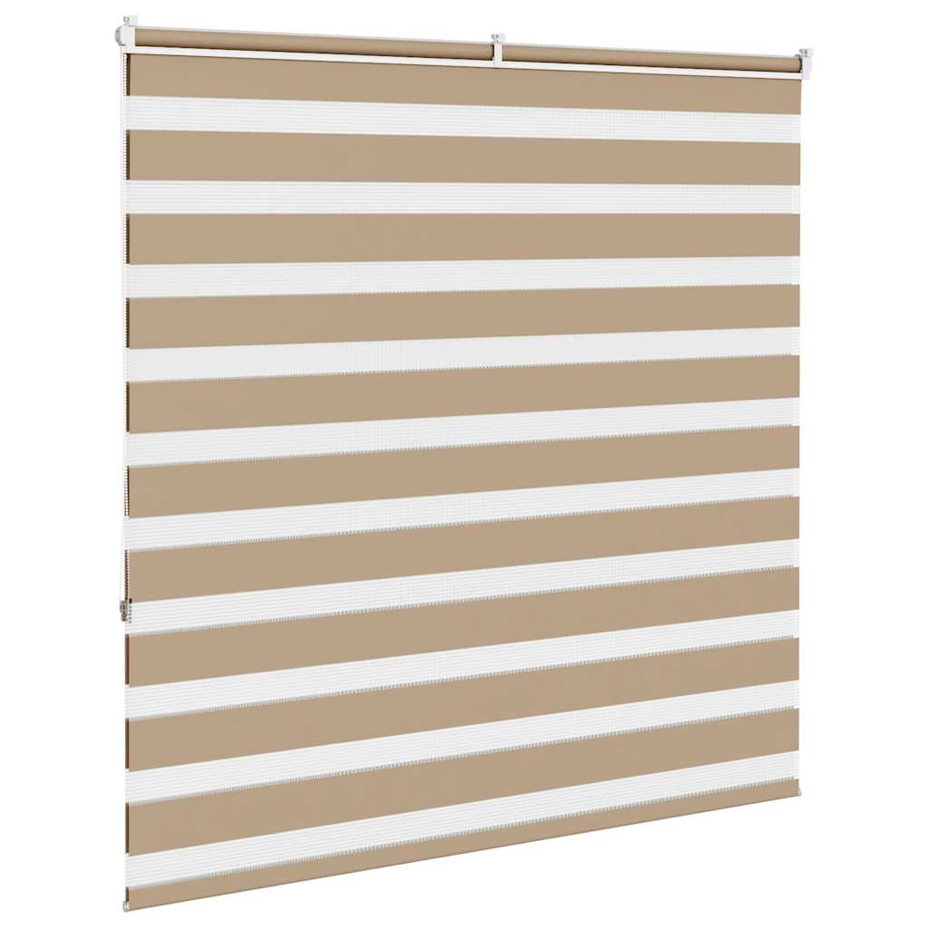 vidaXL Doppelrollo Sandbraun 140x150 cm Stoffbreite 135,9 cm Polyester