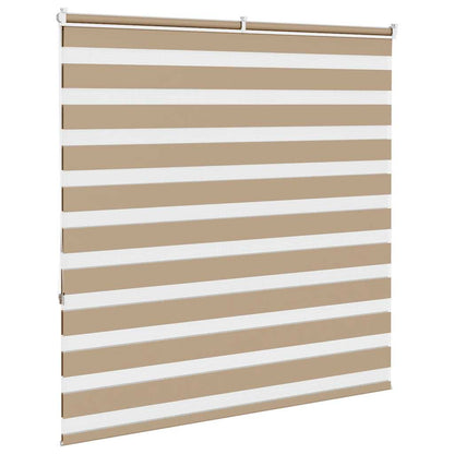 vidaXL Doppelrollo Sandbraun 140x150 cm Stoffbreite 135,9 cm Polyester