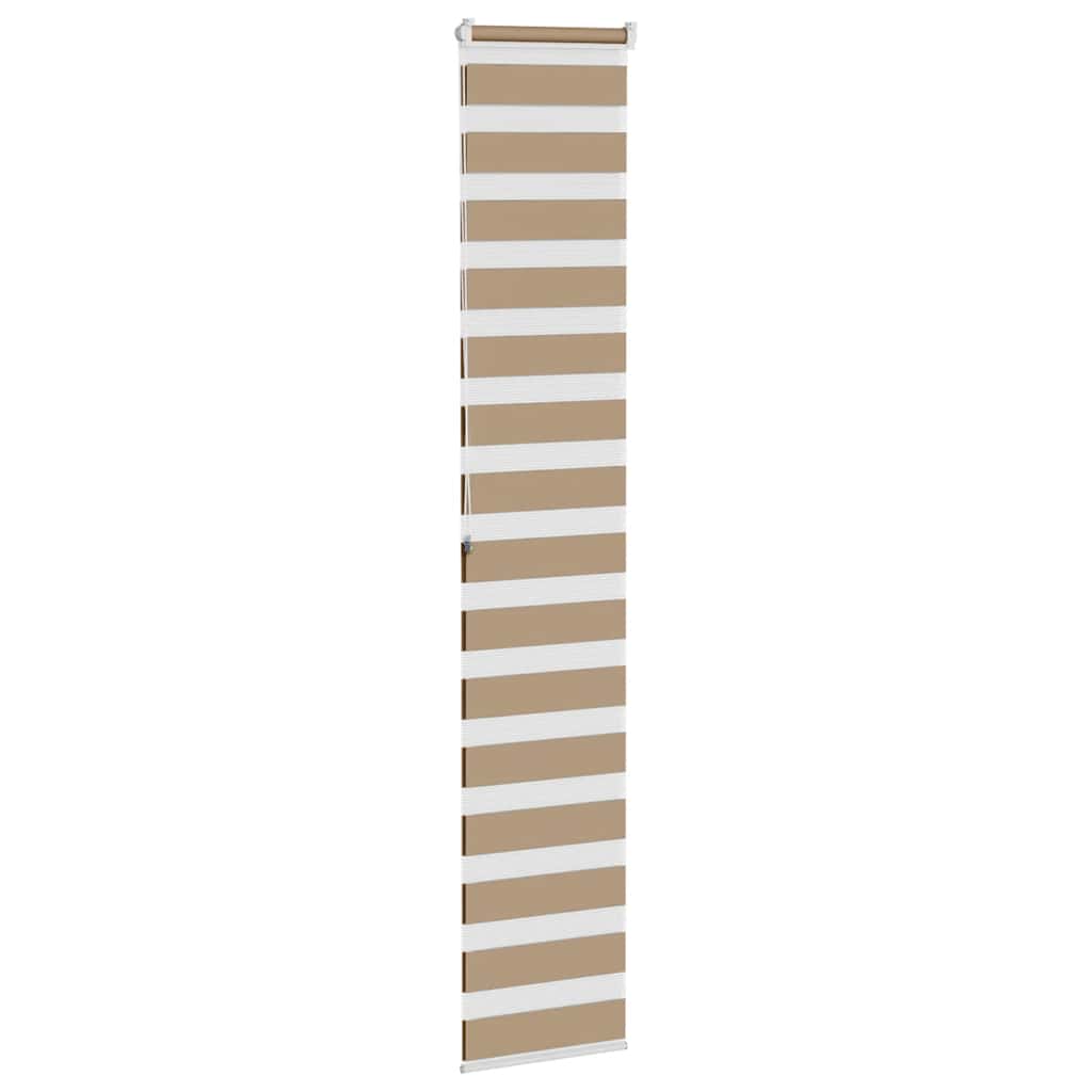 vidaXL Doppelrollo Sandbraun 40x200 cm Stoffbreite 35,9 cm Polyester