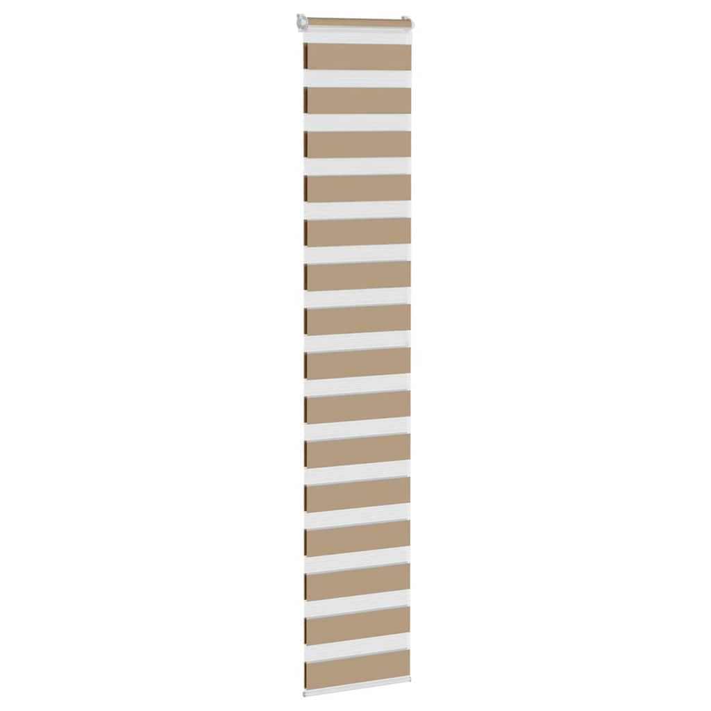 vidaXL Doppelrollo Sandbraun 45x200 cm Stoffbreite 40,9 cm Polyester