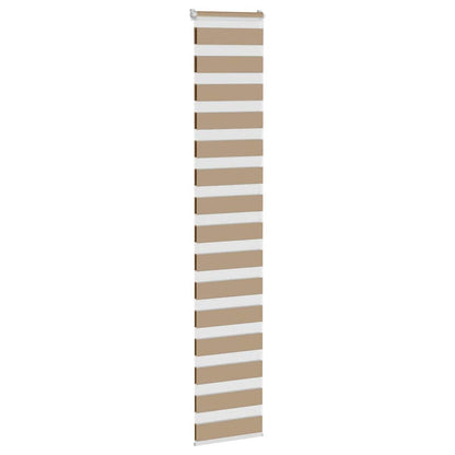 vidaXL Doppelrollo Sandbraun 45x200 cm Stoffbreite 40,9 cm Polyester