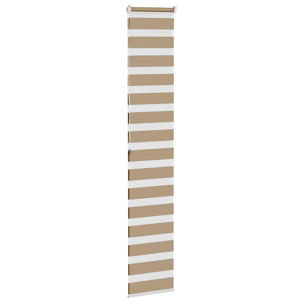 vidaXL Doppelrollo Sandbraun 45x200 cm Stoffbreite 40,9 cm Polyester