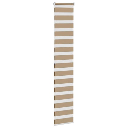 vidaXL Doppelrollo Sandbraun 45x200 cm Stoffbreite 40,9 cm Polyester