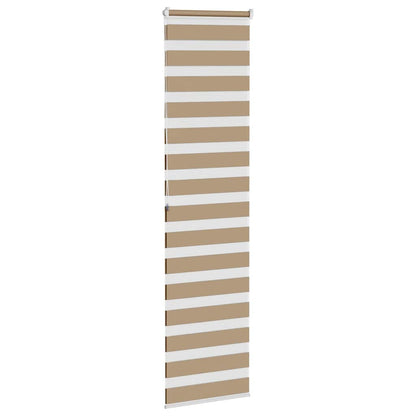 vidaXL Doppelrollo Sandbraun 55x200 cm Stoffbreite 50,9 cm Polyester