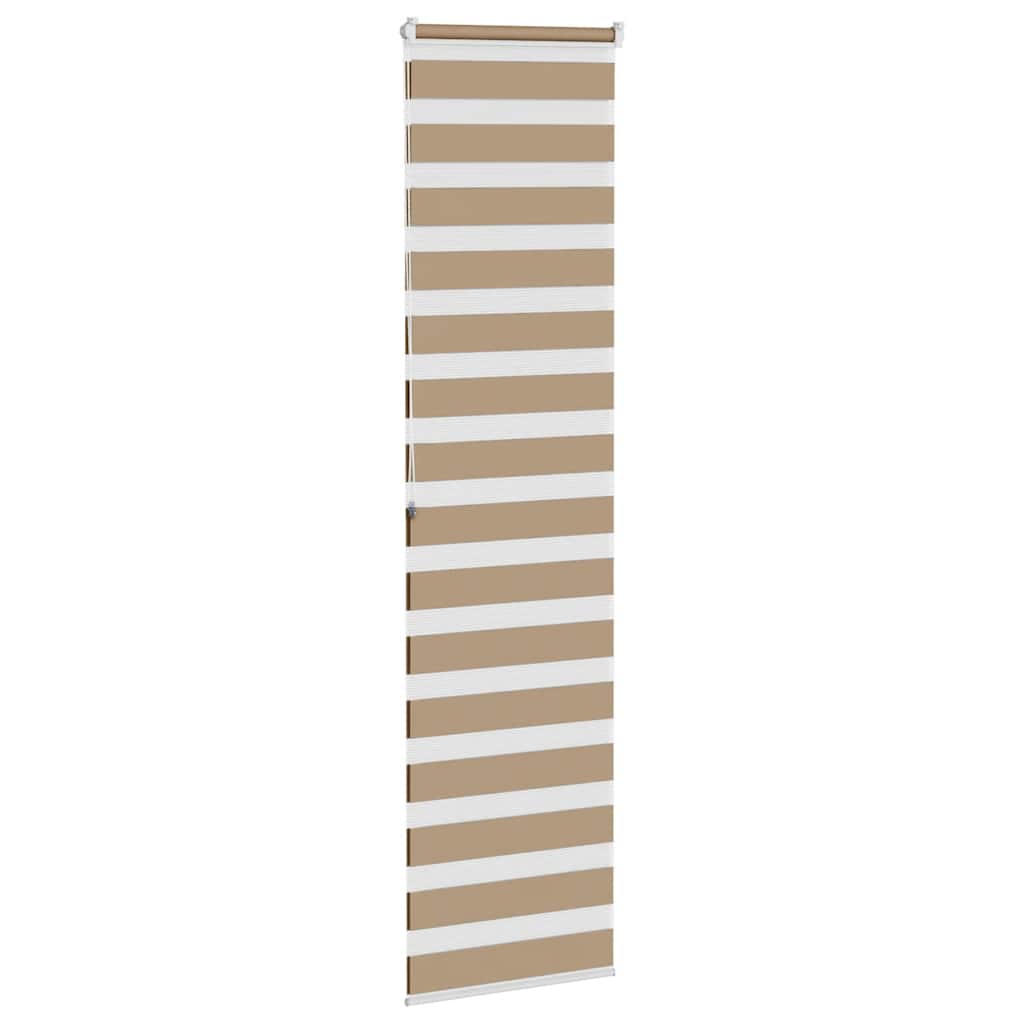 vidaXL Doppelrollo Sandbraun 65x200 cm Stoffbreite 60,9 cm Polyester