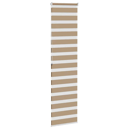 vidaXL Doppelrollo Sandbraun 65x200 cm Stoffbreite 60,9 cm Polyester