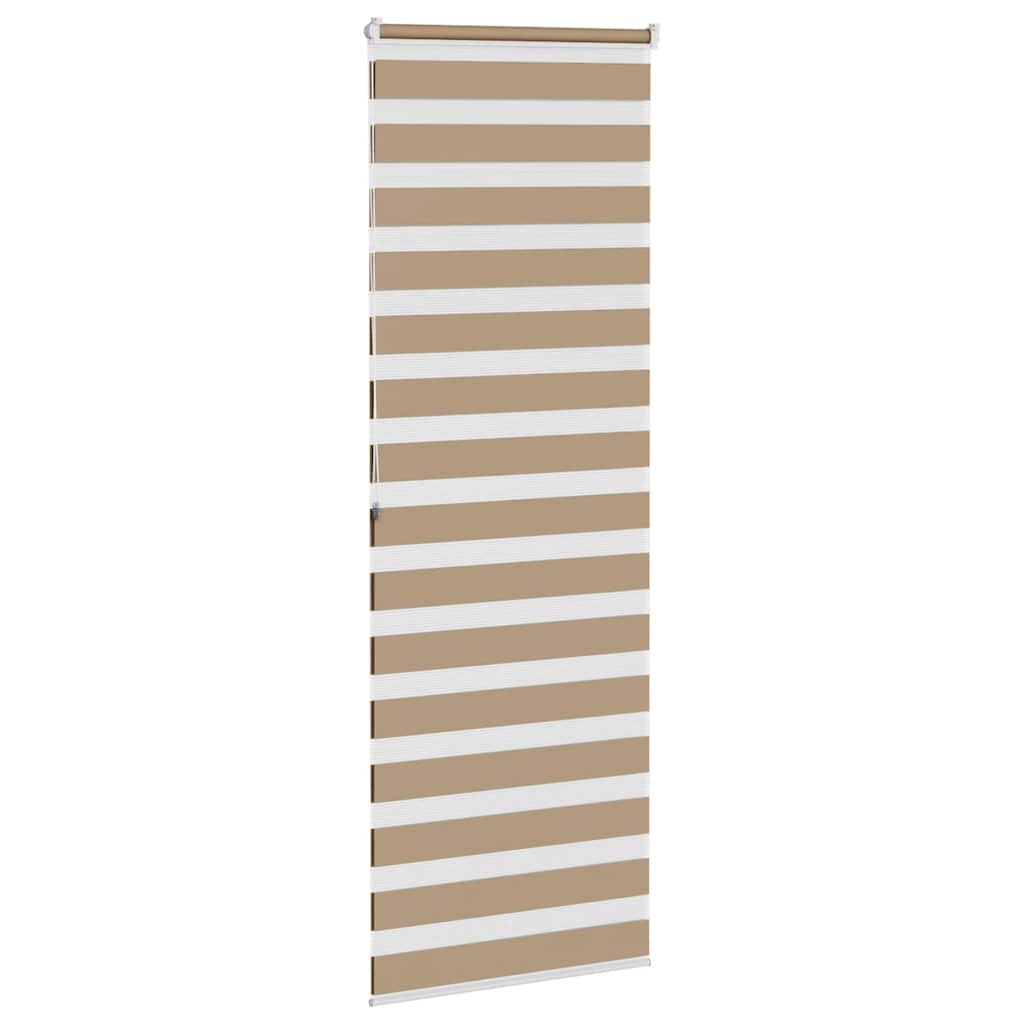vidaXL Doppelrollo Sandbraun 70x200 cm Stoffbreite 65,9 cm Polyester
