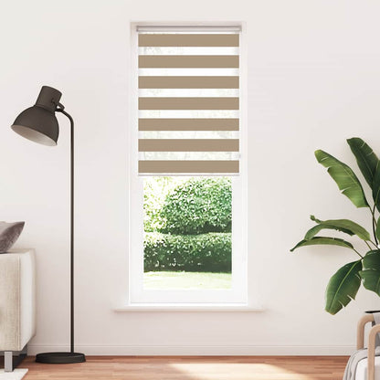 vidaXL Doppelrollo Sandbraun 80x200 cm Stoffbreite 75,9 cm Polyester