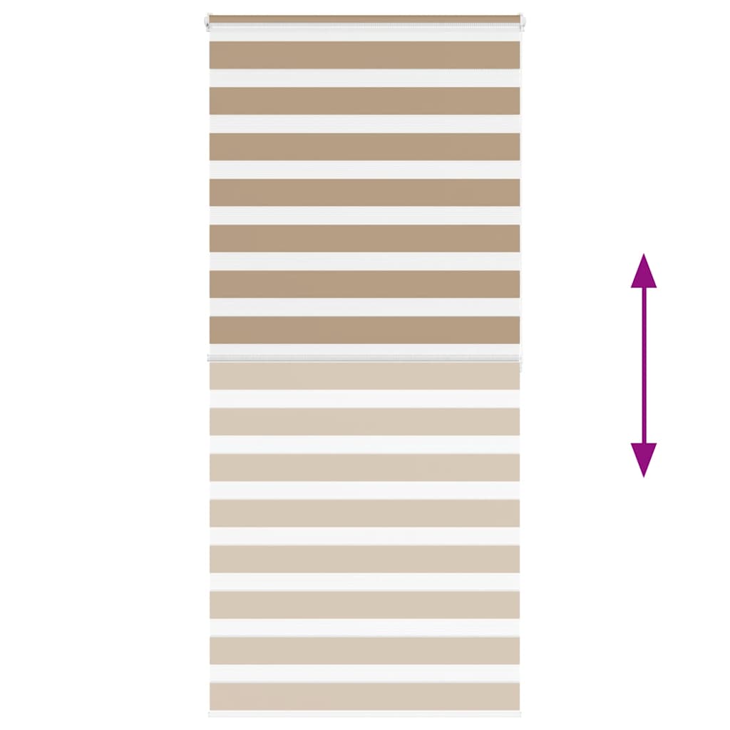 vidaXL Doppelrollo Sandbraun 100x200 cm Stoffbreite 95,9 cm Polyester