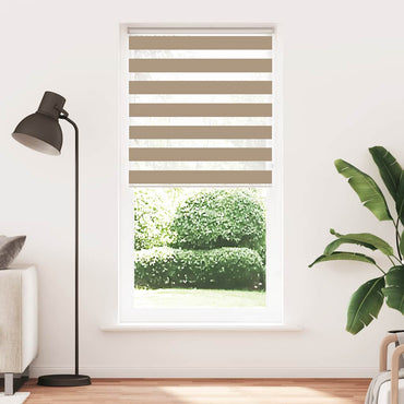 vidaXL Store enrouleur duo marron sable 105x200 cm Largeur du tissu 100,9 cm Polyester