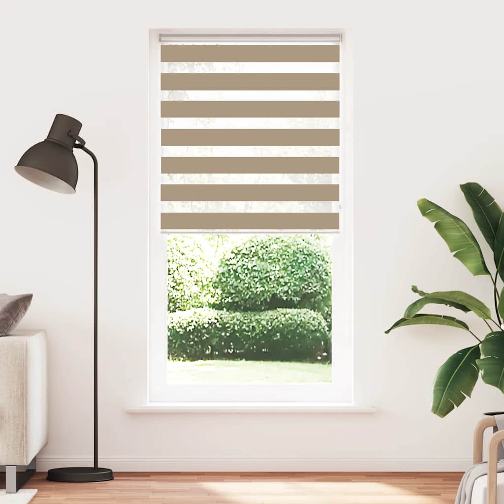 vidaXL Store enrouleur jour nuit marron sable 110x200 cm Largeur du tissu 105,9 cm Polyester