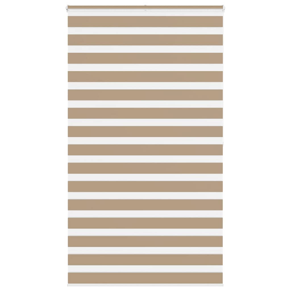 vidaXL Double store enrouleur marron sable 130x200 cm Largeur du tissu 125,9 cm Polyester