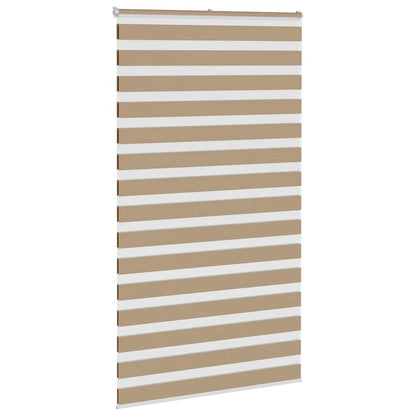 vidaXL Doppelrollo Sandbraun 135x200 cm Stoffbreite 130,9 cm Polyester