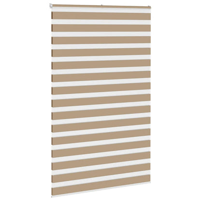 vidaXL Doppelrollo Sandbraun 145x200 cm Stoffbreite 140,9 cm Polyester