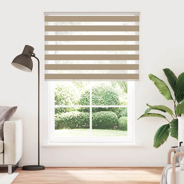 vidaXL Doppelrollo Sandbraun 160x200 cm Stoffbreite 155,9 cm Polyester