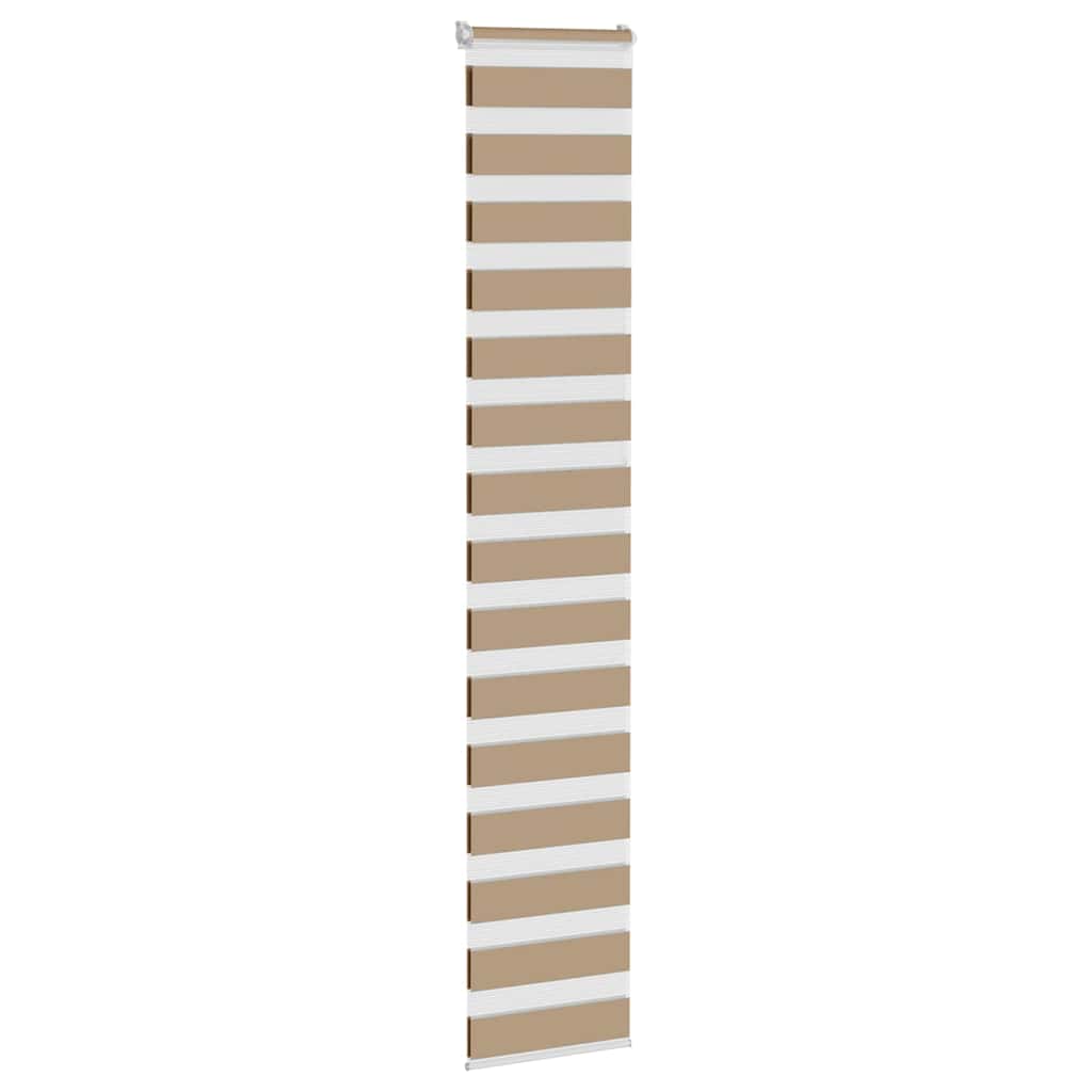 vidaXL Doppelrollo Sandbraun 40x230 cm Stoffbreite 35,9 cm Polyester