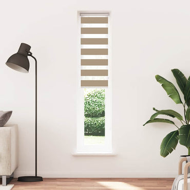 vidaXL Doppelrollo Sandbraun 45x230 cm Stoffbreite 40,9 cm Polyester