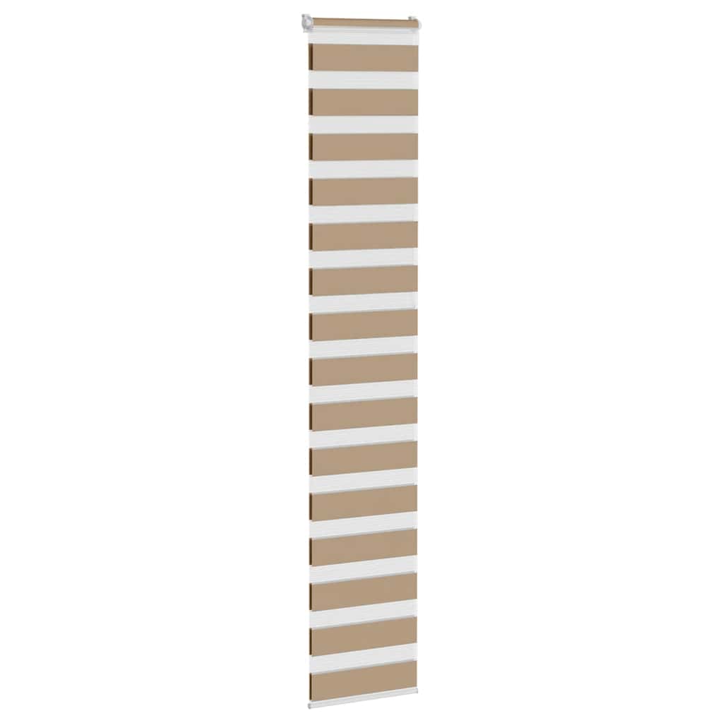vidaXL Doppelrollo Sandbraun 45x230 cm Stoffbreite 40,9 cm Polyester
