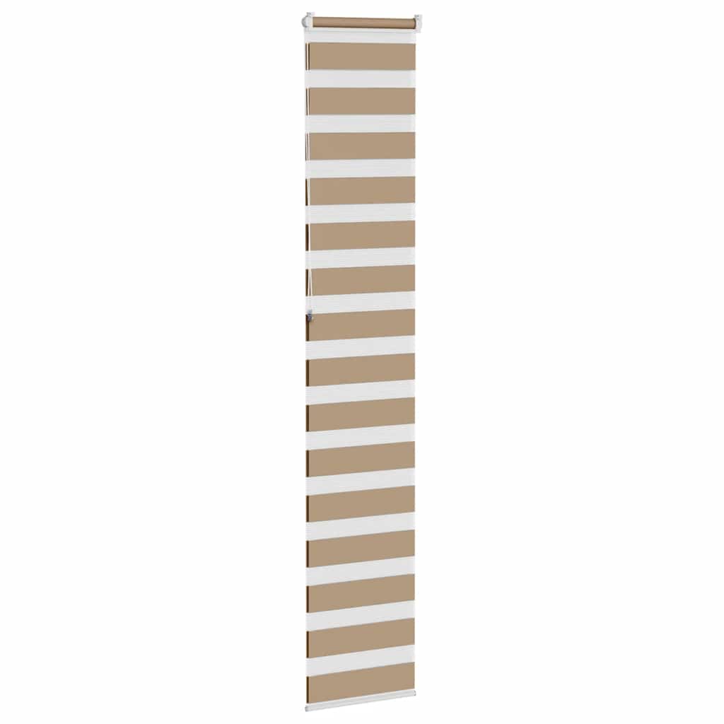 vidaXL Doppelrollo Sandbraun 45x230 cm Stoffbreite 40,9 cm Polyester