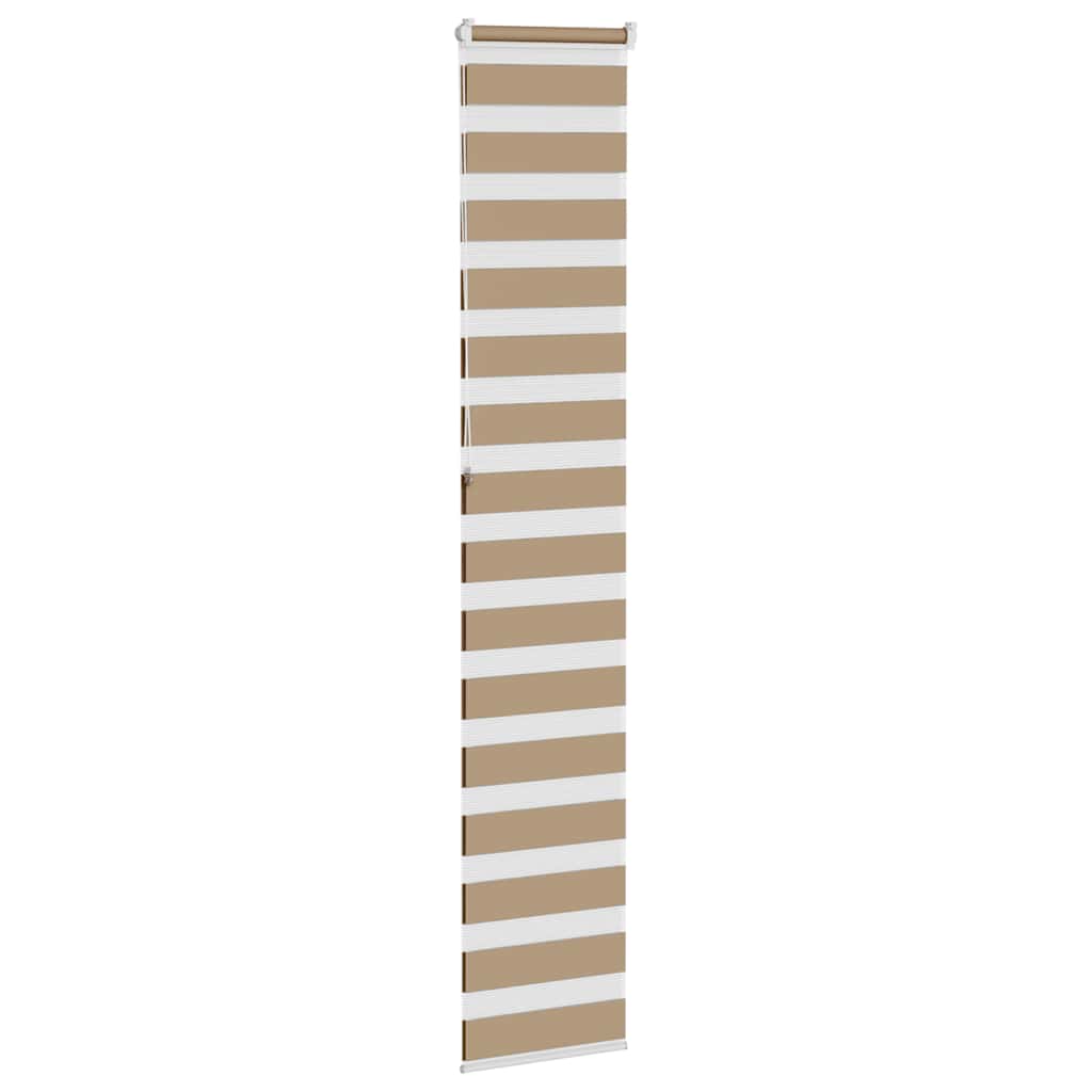 vidaXL Doppelrollo Sandbraun 50x230 cm Stoffbreite 45,9 cm Polyester