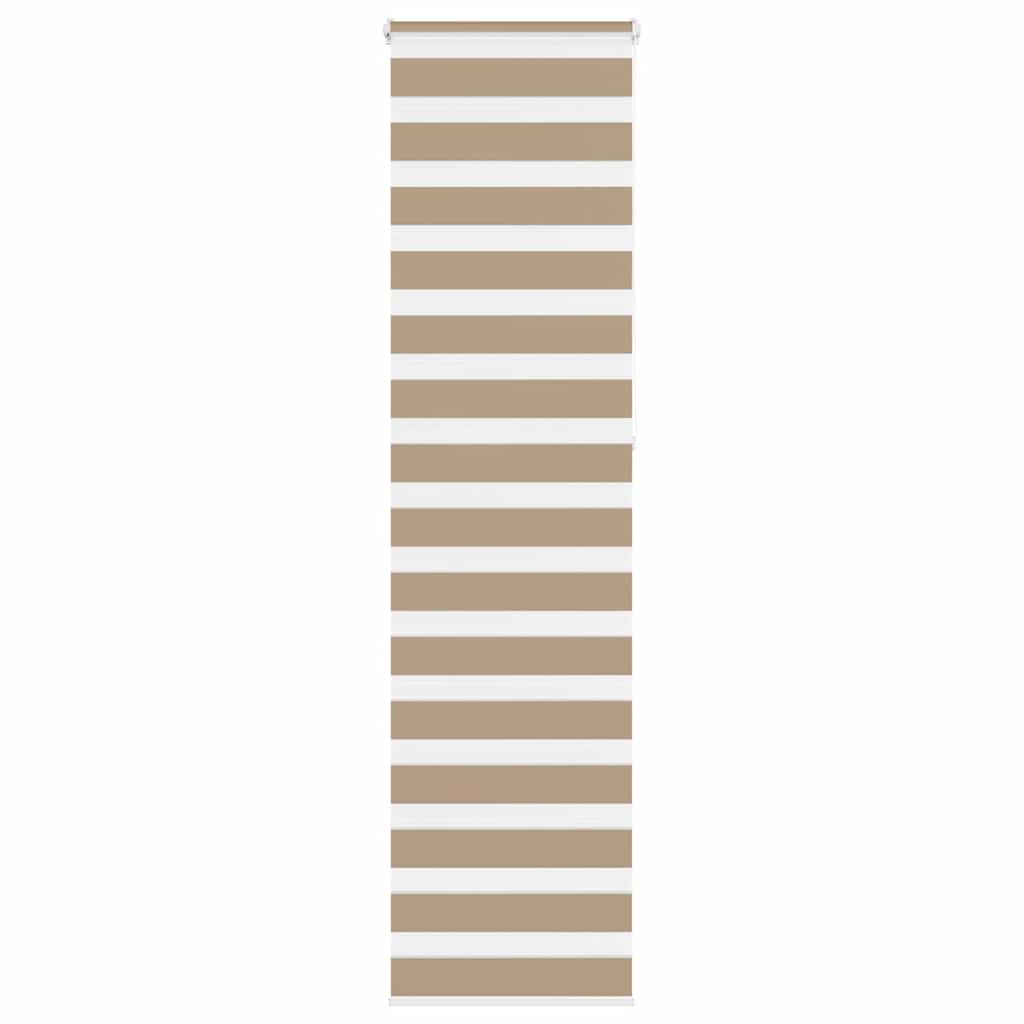 vidaXL Doppelrollo Sandbraun 55x230 cm Stoffbreite 50,9 cm Polyester