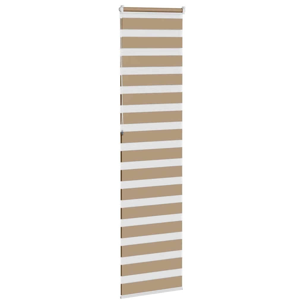 vidaXL Doppelrollo Sandbraun 55x230 cm Stoffbreite 50,9 cm Polyester