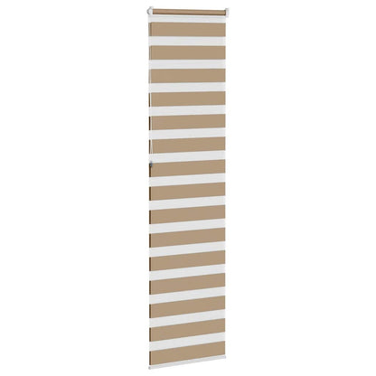 vidaXL Doppelrollo Sandbraun 55x230 cm Stoffbreite 50,9 cm Polyester