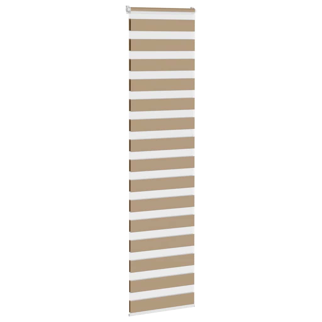 vidaXL Doppelrollo Sandbraun 60x230 cm Stoffbreite 55,9 cm Polyester