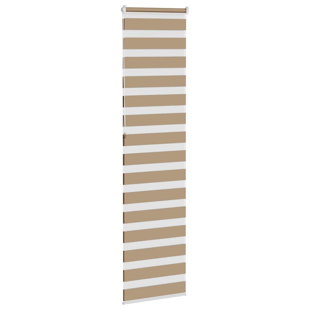 vidaXL Doppelrollo Sandbraun 65x230 cm Stoffbreite 60,9 cm Polyester