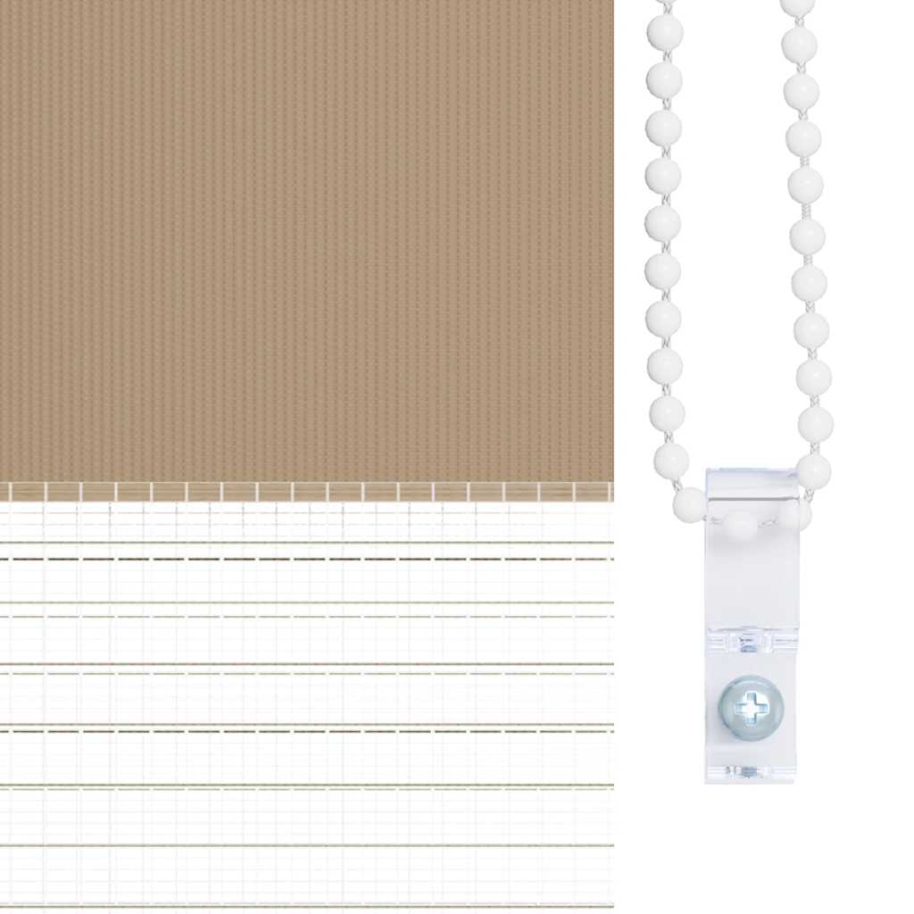 vidaXL Doppelrollo Sandbraun 70x230 cm Stoffbreite 65,9 cm Polyester