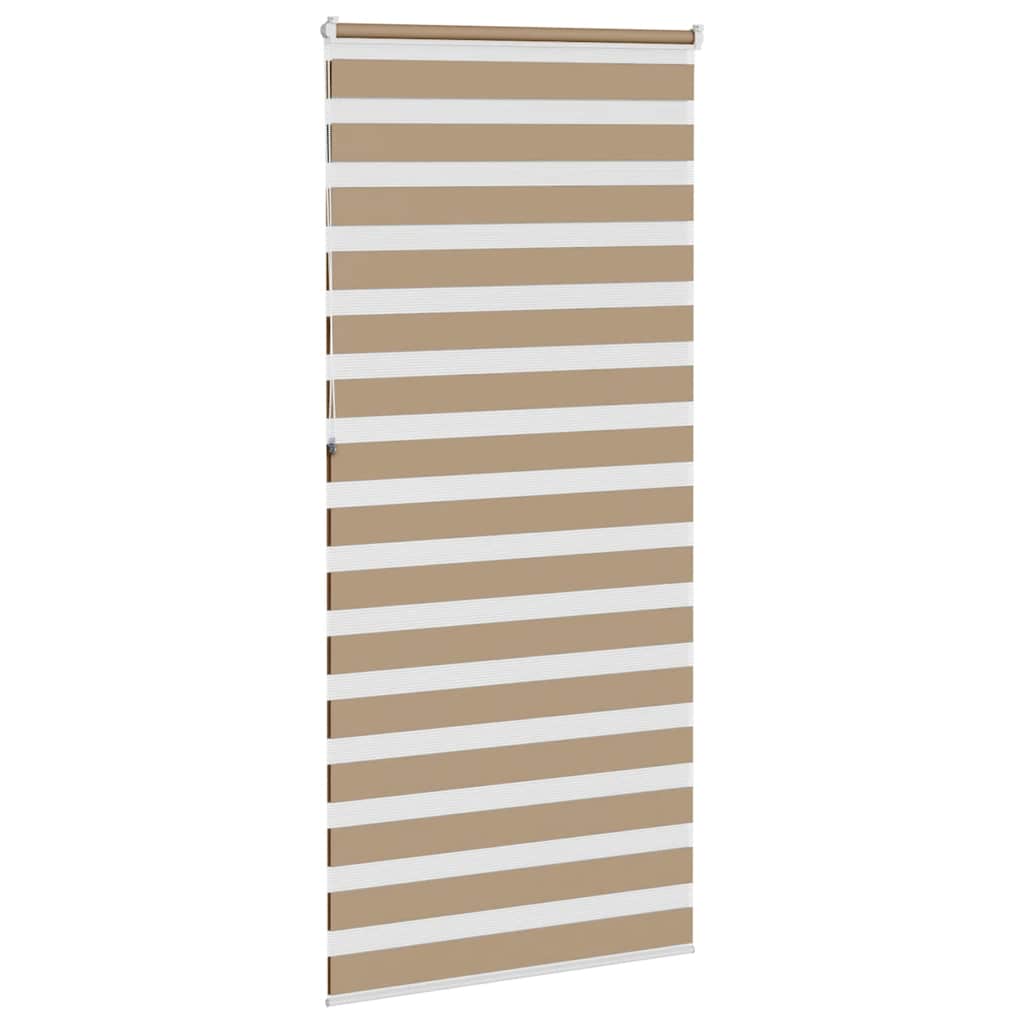 vidaXL Doppelrollo Sandbraun 95x230 cm Stoffbreite 90,9 cm Polyester
